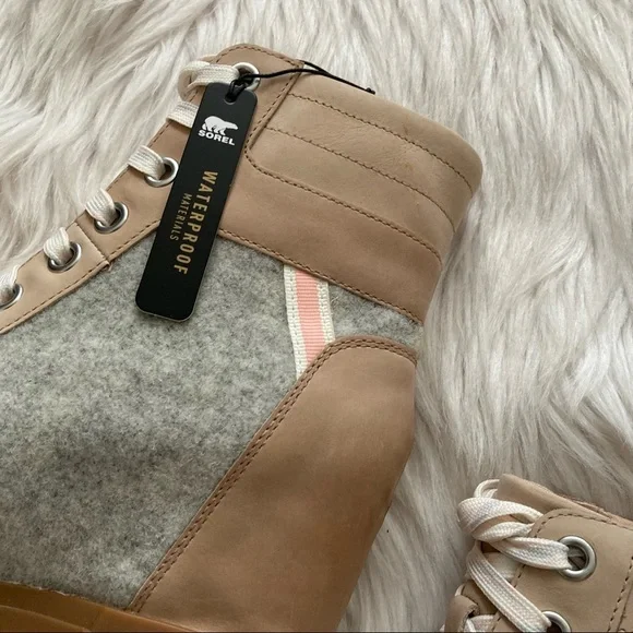 NIB Women’s Sz 8.5 Sorel Joan of the Arctic Wedge III Lexie Boots in Natural Tan - Picture 5 of 13